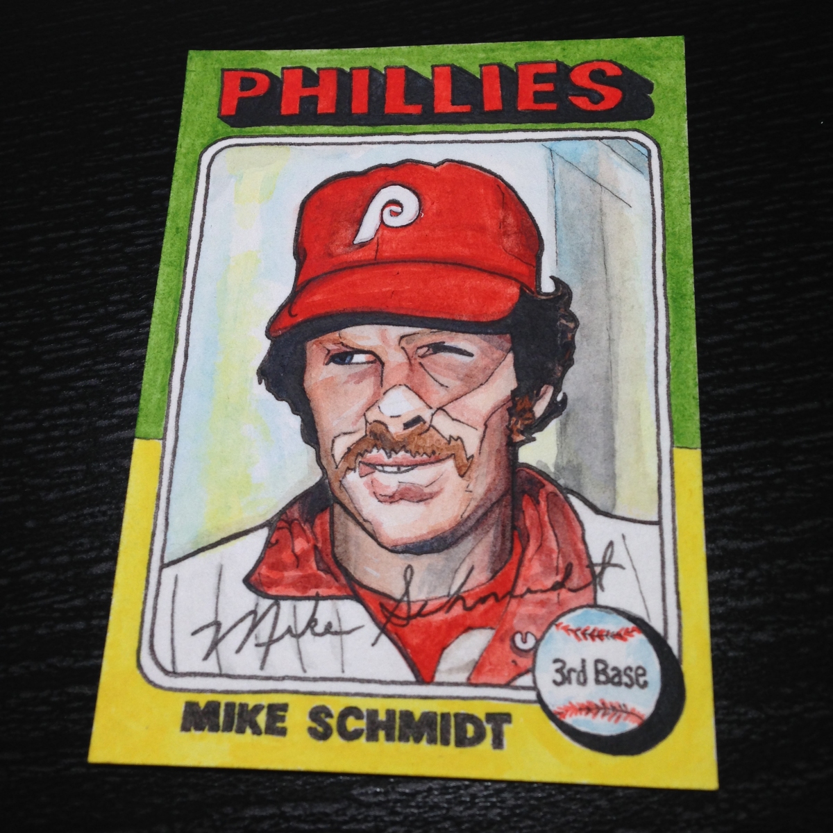 Hand Painted Mike Schmidt Baseball Card | Mike Olson Art1200 x 1200